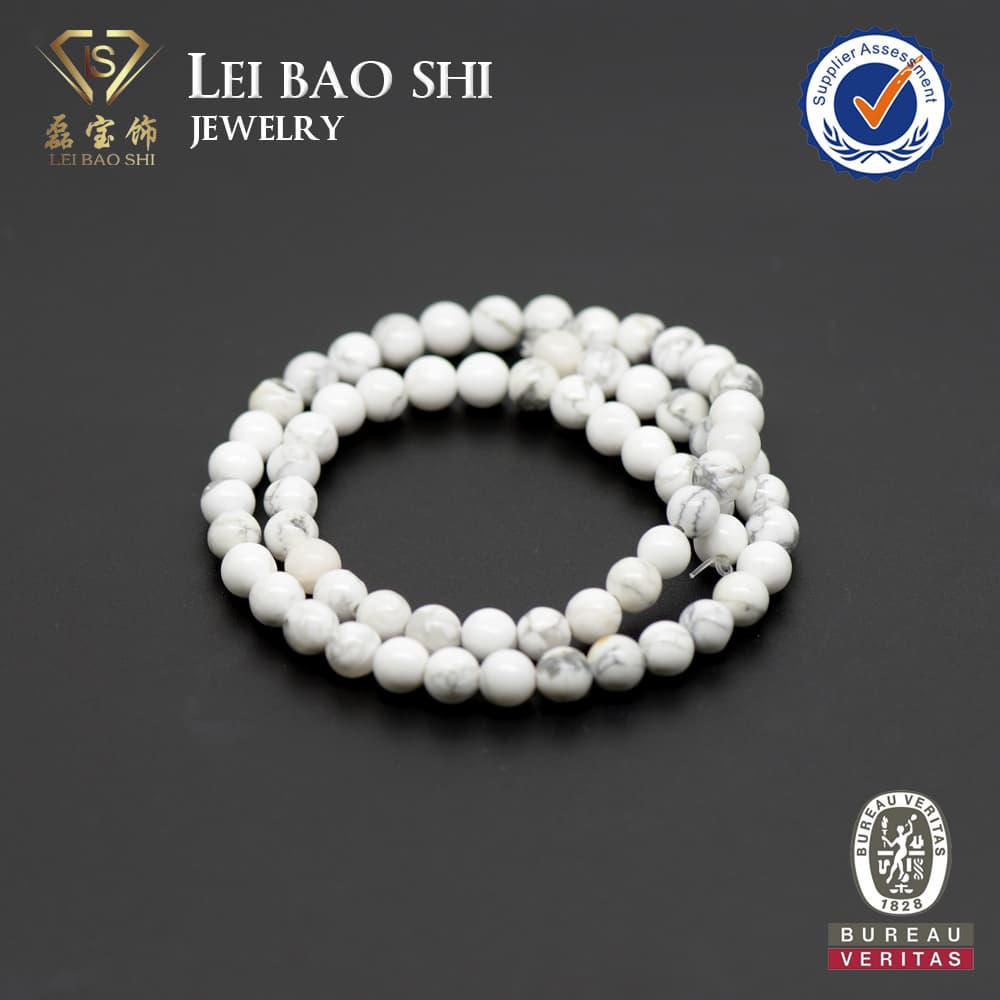 Natural White Howlite Stone Beads For Jewelry Making